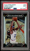 LeBron James Card 2015-16 Panini Prizm Silver Prizm #352 PSA 9