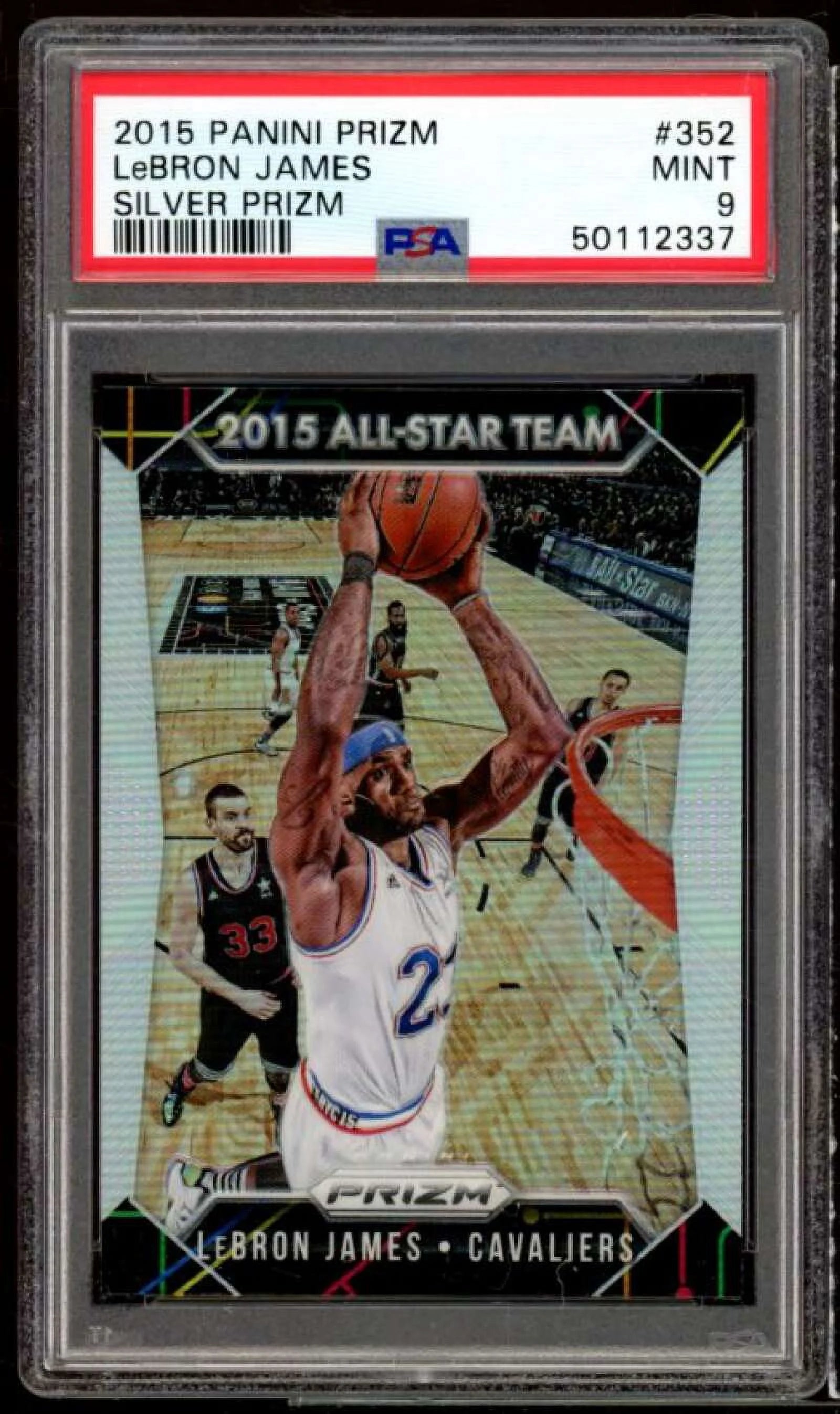 LeBron James Card 2015-16 Panini Prizm Silver Prizm #352 PSA 9