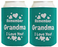 ThisWear Gifts for Grandma Remember Grandma I Love You 2-Pack Can Coolies Drink Coolers Grandma
