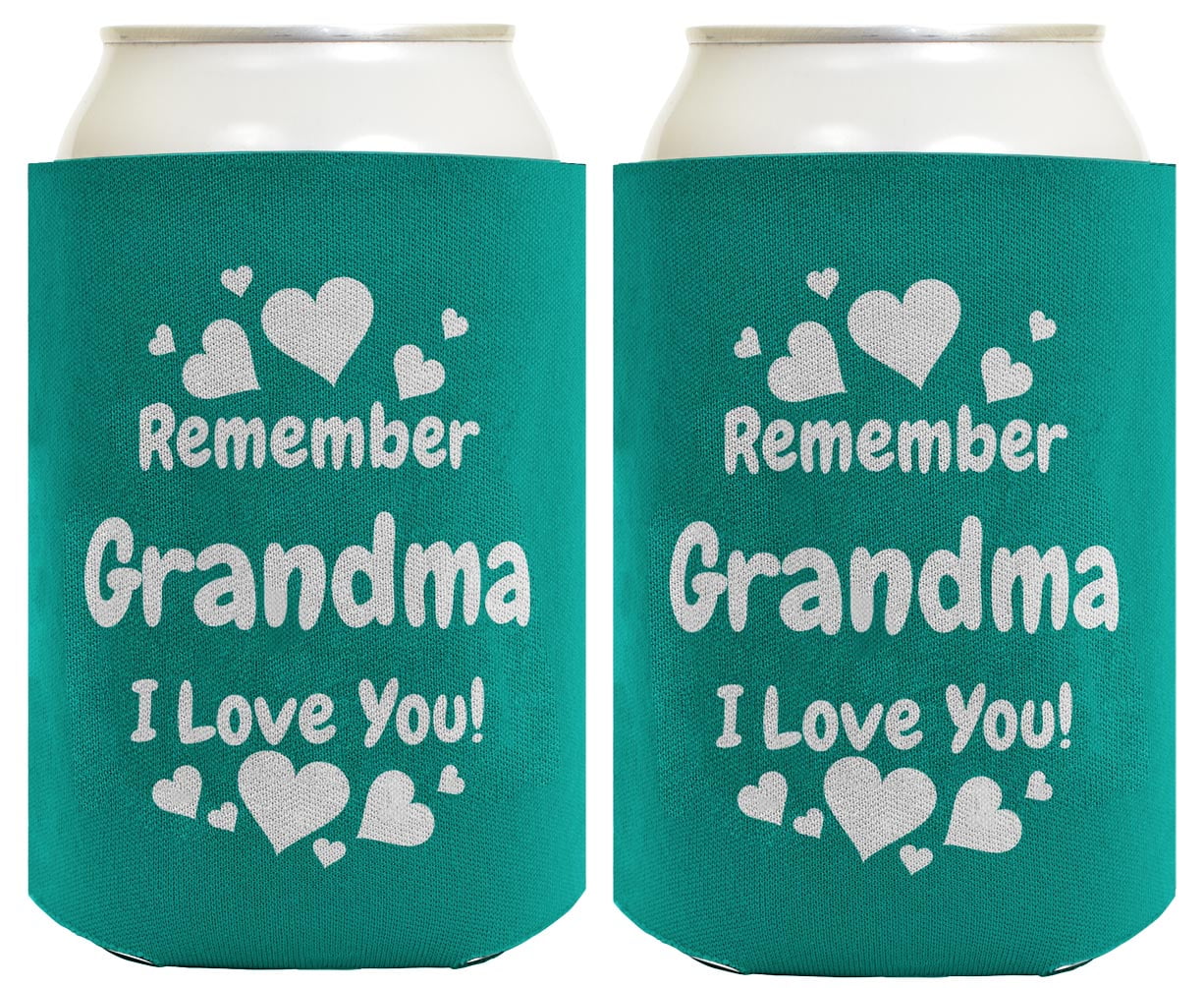 ThisWear Gifts for Grandma Remember Grandma I Love You 2-Pack Can Coolies Drink Coolers Grandma