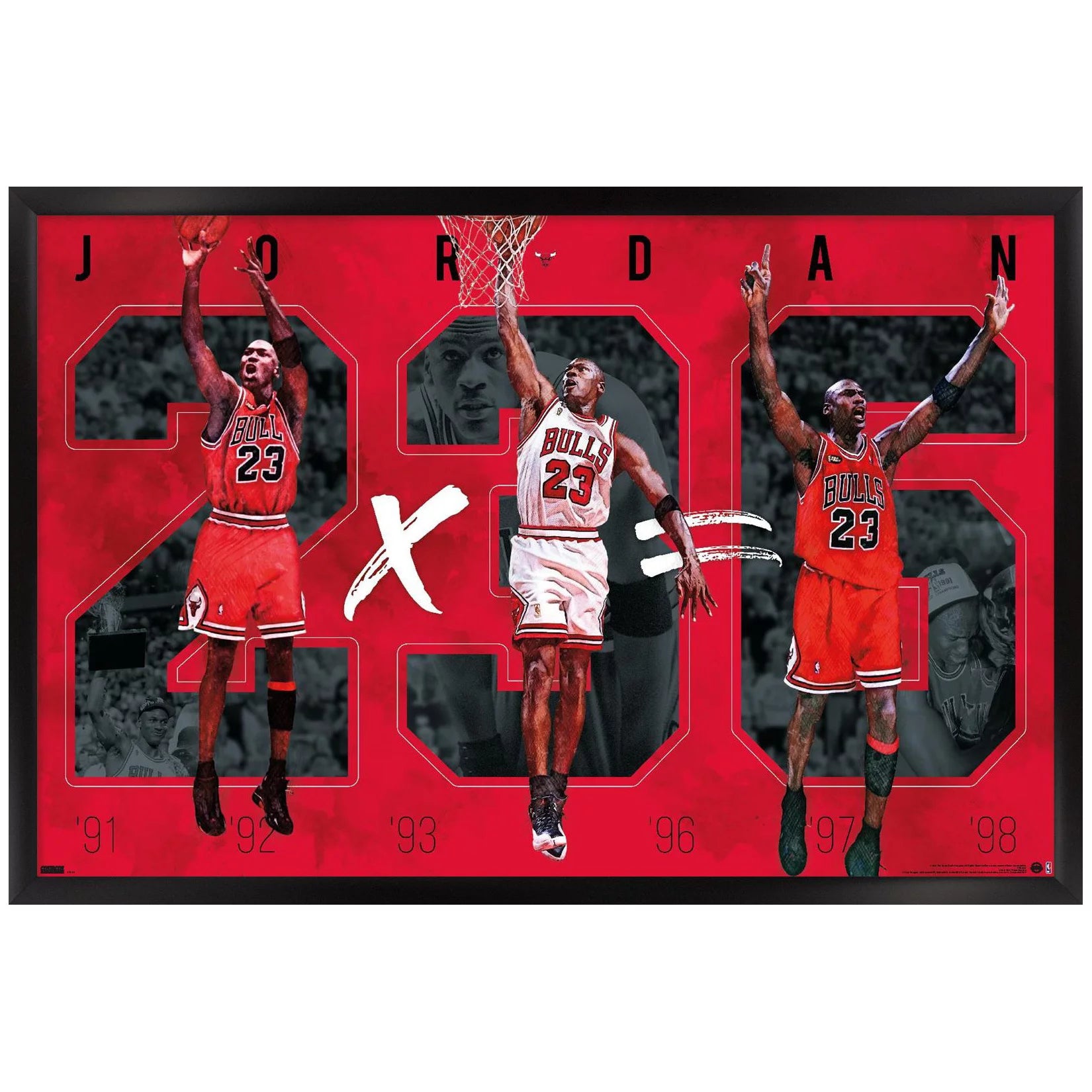 Michael Jordan Chicago Bulls 35.75'' x 24.25'' Framed Player Number Poster