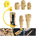 7Pcs RV Propane Quick Connect Fitting Adter 1/4 NPT & 3/8 Flare Quick Kit