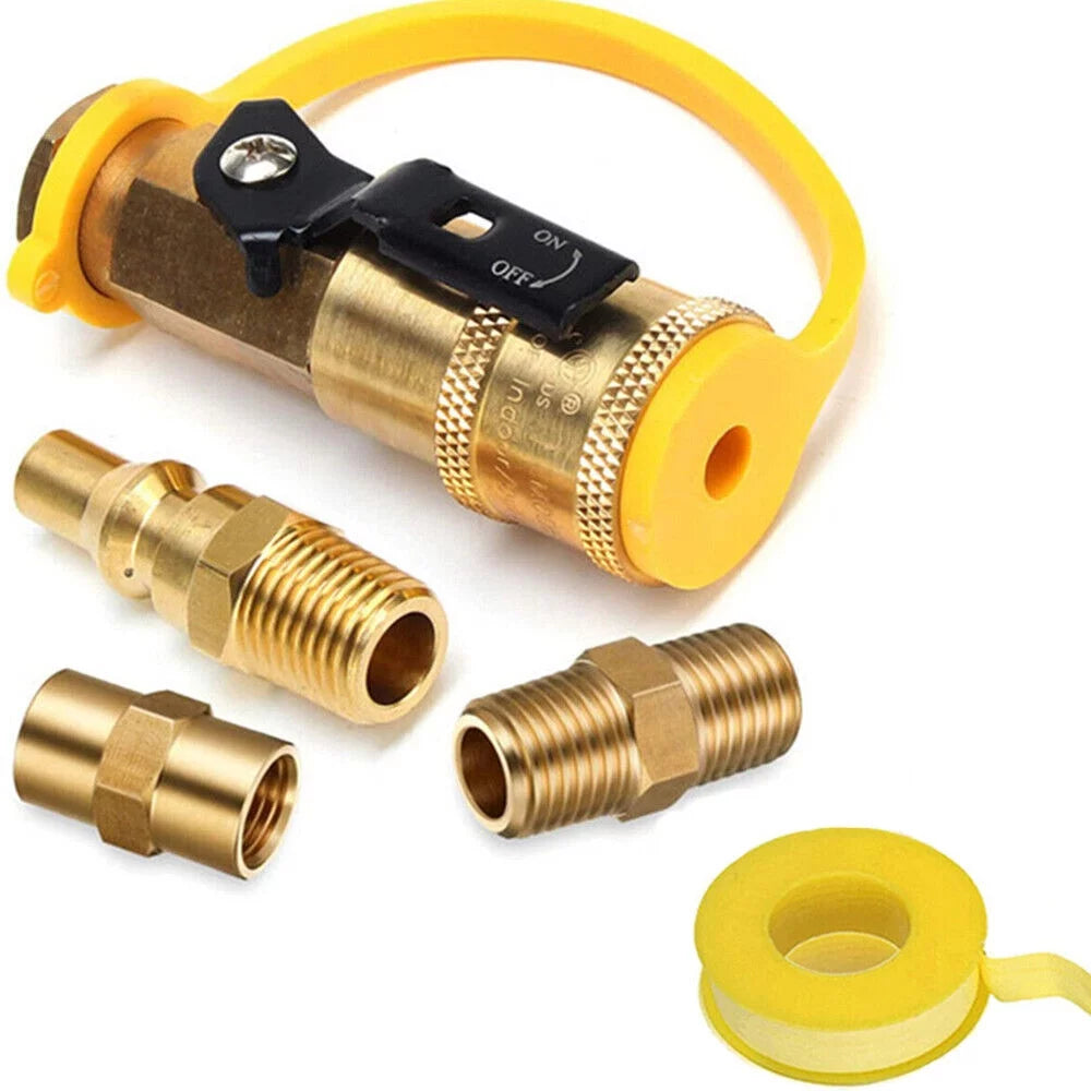 Paddsun 1/4 Propane Hose Adapter RV Quick-connect Fittings BBQ Grill Adapter Kit 5X