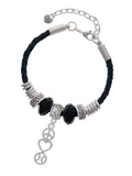 Delight Jewelry Peace - Heart - Softball Daughter Celtic Knot Leather Bead Bracelet, 7+2 Extender