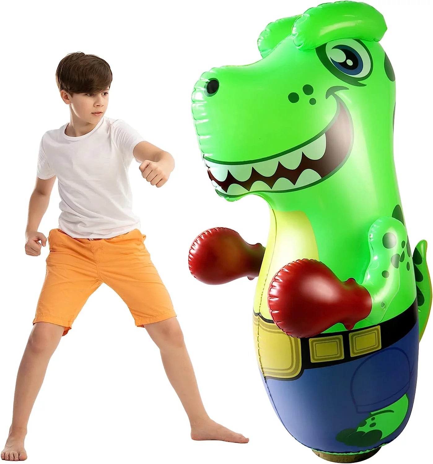 Joyin 47Inch Inflatable T-Rex Dinosaur Bopper, Kids Punching Bag with Bounce - Back Action, Inflatable Punching Bag for Kids Gift