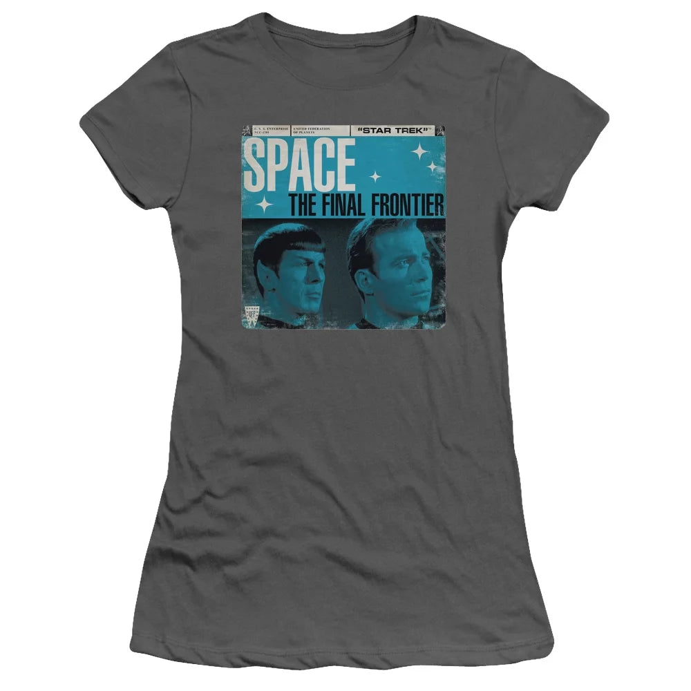 Star Trek - Final Frontier Cover - Juniors Teen Girls Cap Sleeve Shirt - Small