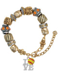 Love with Softball Two Tone Christian Bead Bracelet