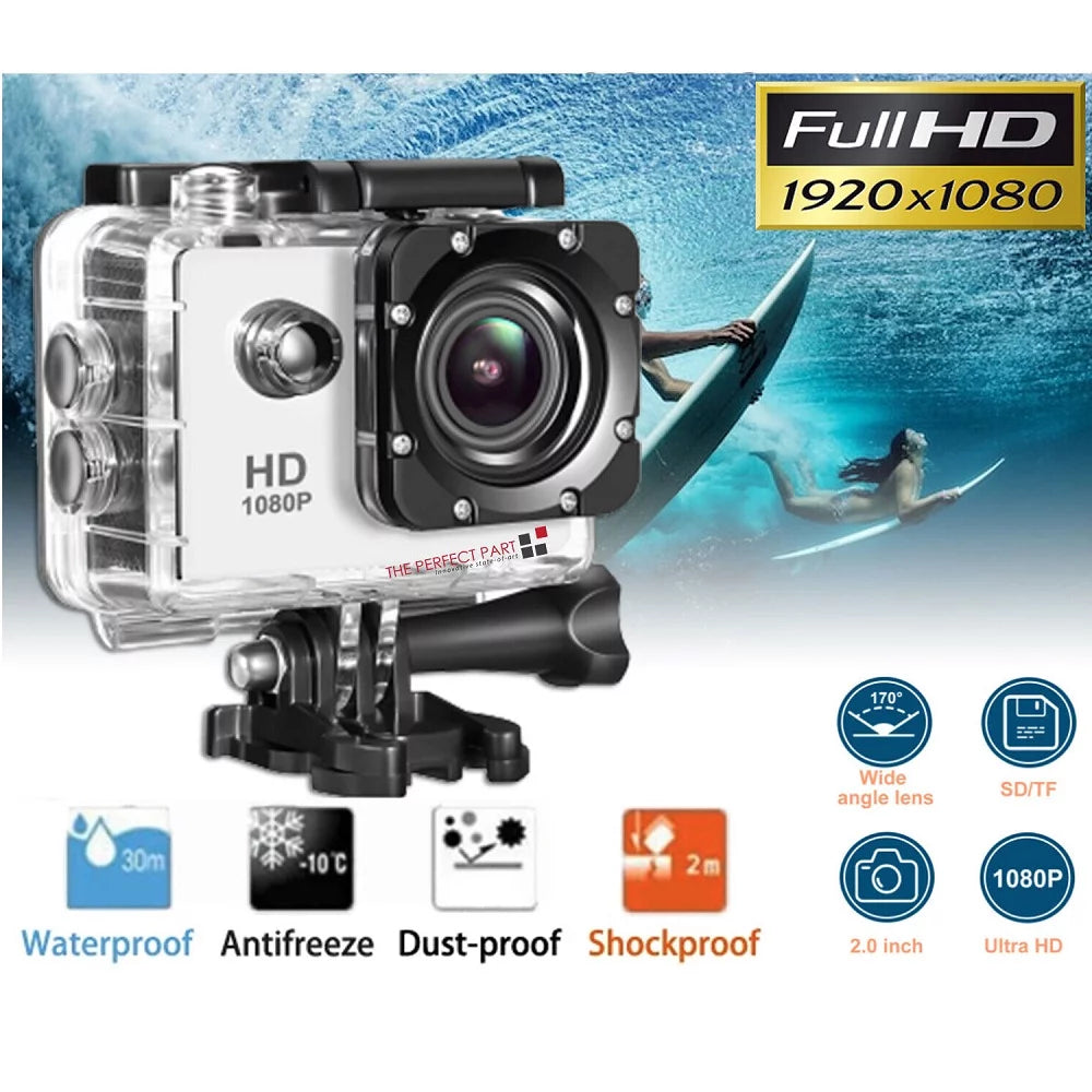 4K Action Sport Waterproof Camera 20 MP Recorder HD 1080P Camcorder Video 170¡ã White Color