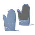 ZNDUO Kitchen Oven Gloves, Durable Heat Resistant Oven Gloves with Quilted Liner Non-Slip Textured Grip Perfect for BBQ, Baking, Cooking and Grilling, Blue Plant Flowers