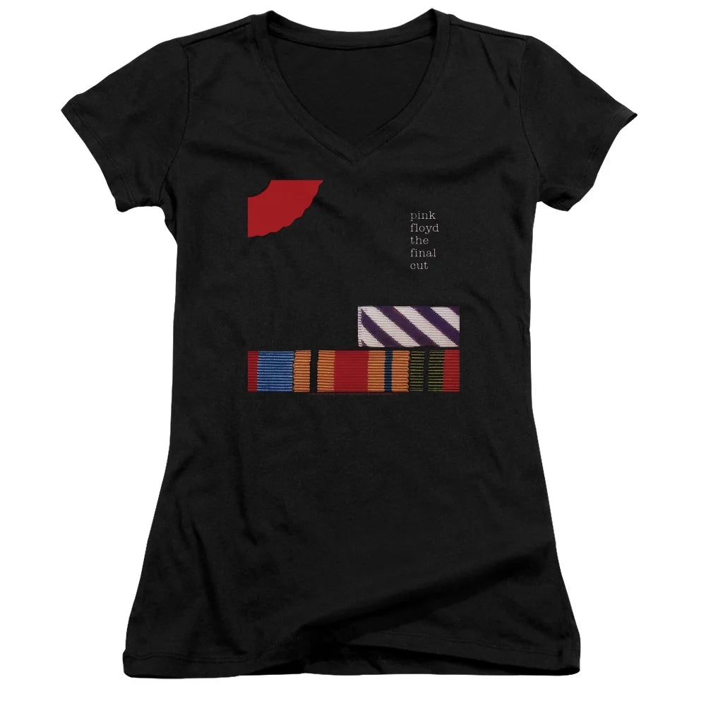 Pink Floyd - The Final Cut - Juniors Cap Sleeve V-Neck Shirt - Small