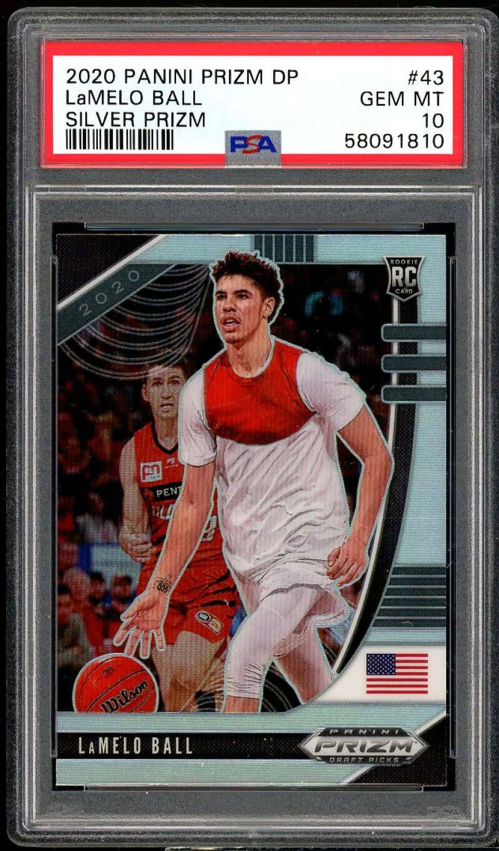 LaMelo Ball Rookie Card 2020-21 Panini Prizm Draft Picks Silver Prizm #43 PSA 10