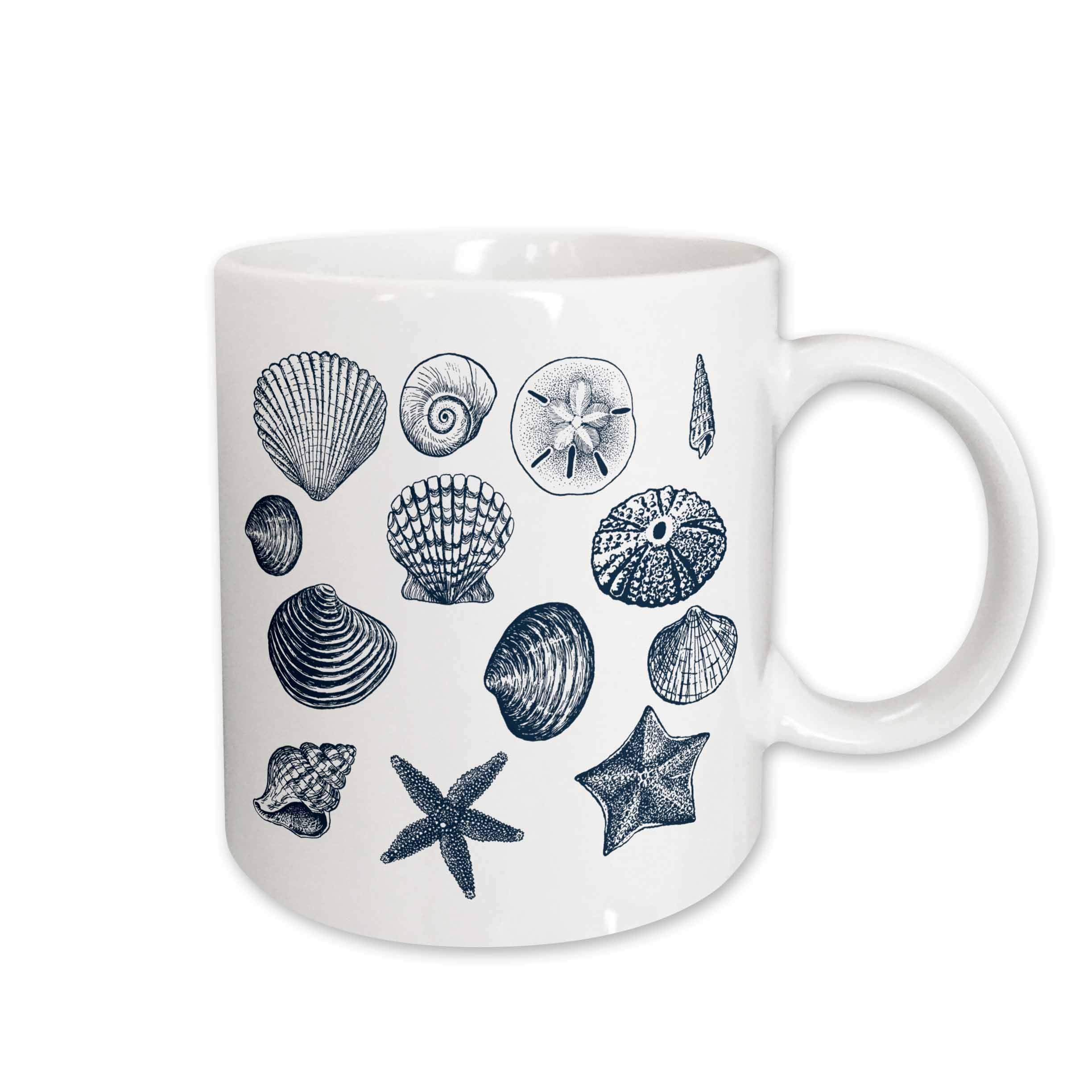 Blue Sea Shells Nautical beach theme ocean art 11oz Mug mug-155830-1