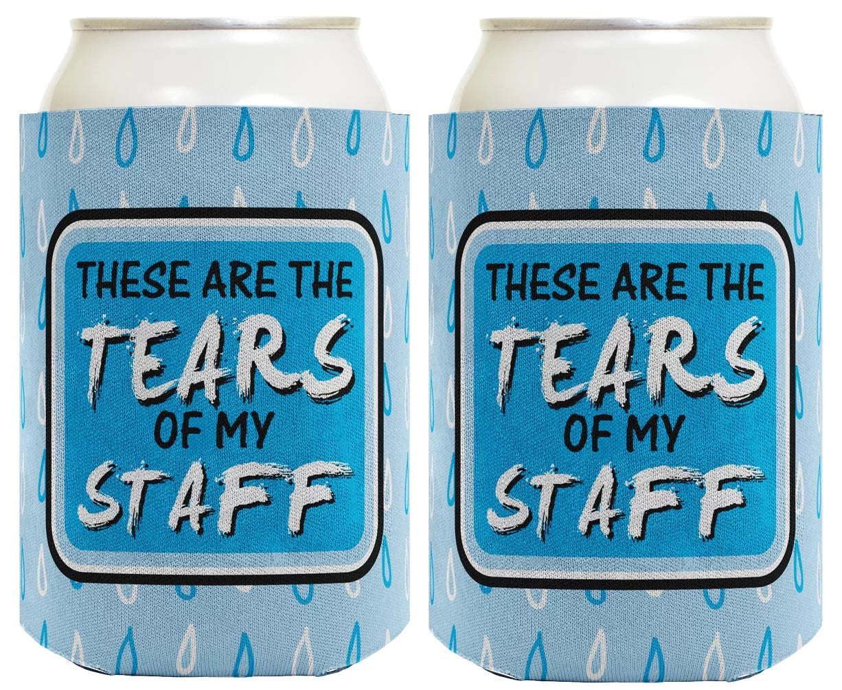 ThisWear Funny Manager Gifts These Are The Tears of My Staff 2-Pack Can Coolie Drink Coolers Coolies Square