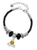 Delight Jewelry Silvertone Enamel Softball ''Rocks'' Aunt Celtic Knot Leather Bead Bracelet, 7+2 Extender