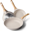 Nonstick Frying Pan Set - Granite Skillet Set  Induction Pans for Cooking Omelette Pan Non-Stick Cookware Set  Healthy Kitchen Skillet Pans Non Sticking Stone Pot and Pan Set (8"  9.5