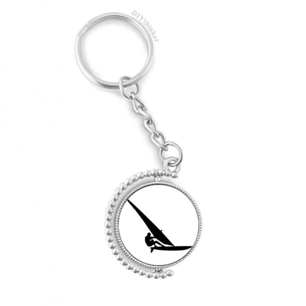 Sports Surfing Sailboat Player Rotatable Keyholder Ring Disc Accessories Chain Clip