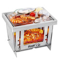 Stainless Steel Grill Portable Wood Burning Camping Folding BBQ Grill Windproof Camping Picnic Tool For Home Park Use