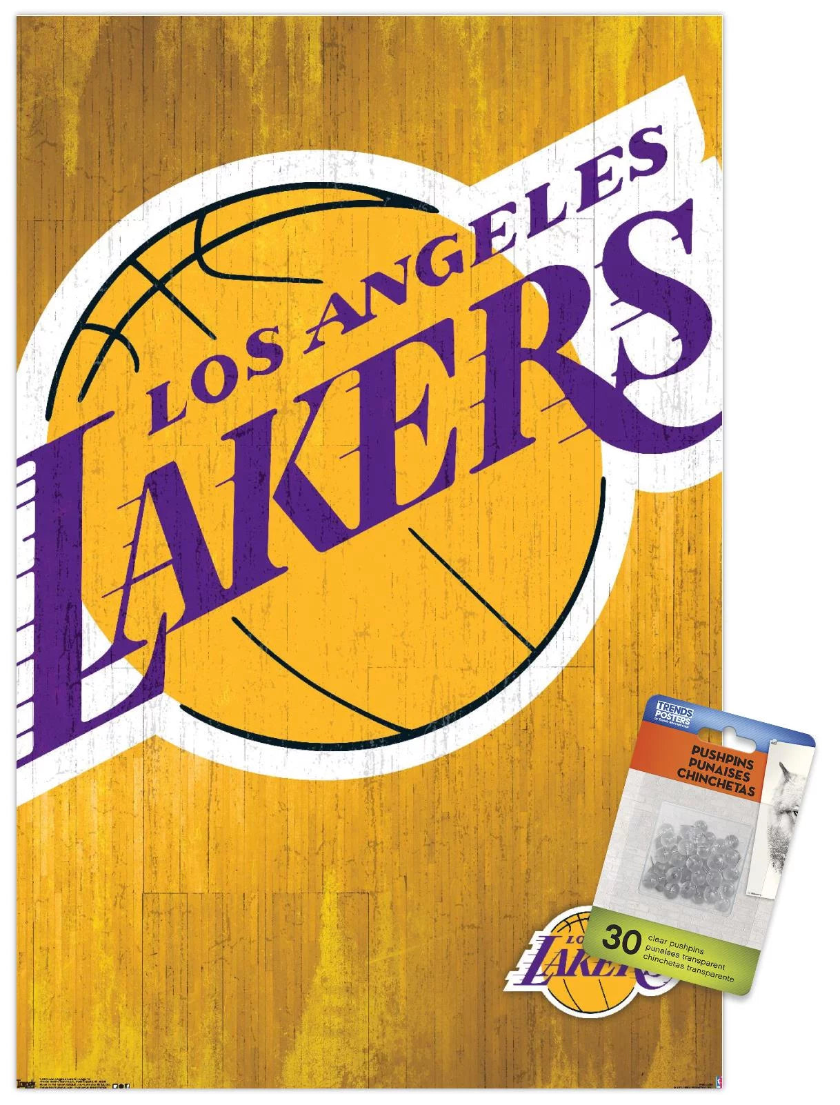 NBA Los Angeles Lakers - Logo 13 Wall Poster with Push Pins, 14.725 x 22.375