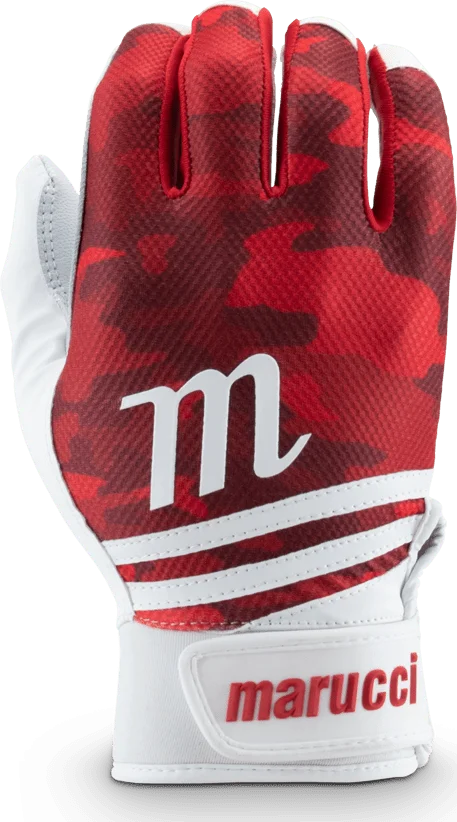 Marucci Youth Crux Camo Batting Gloves Red Medium /Red