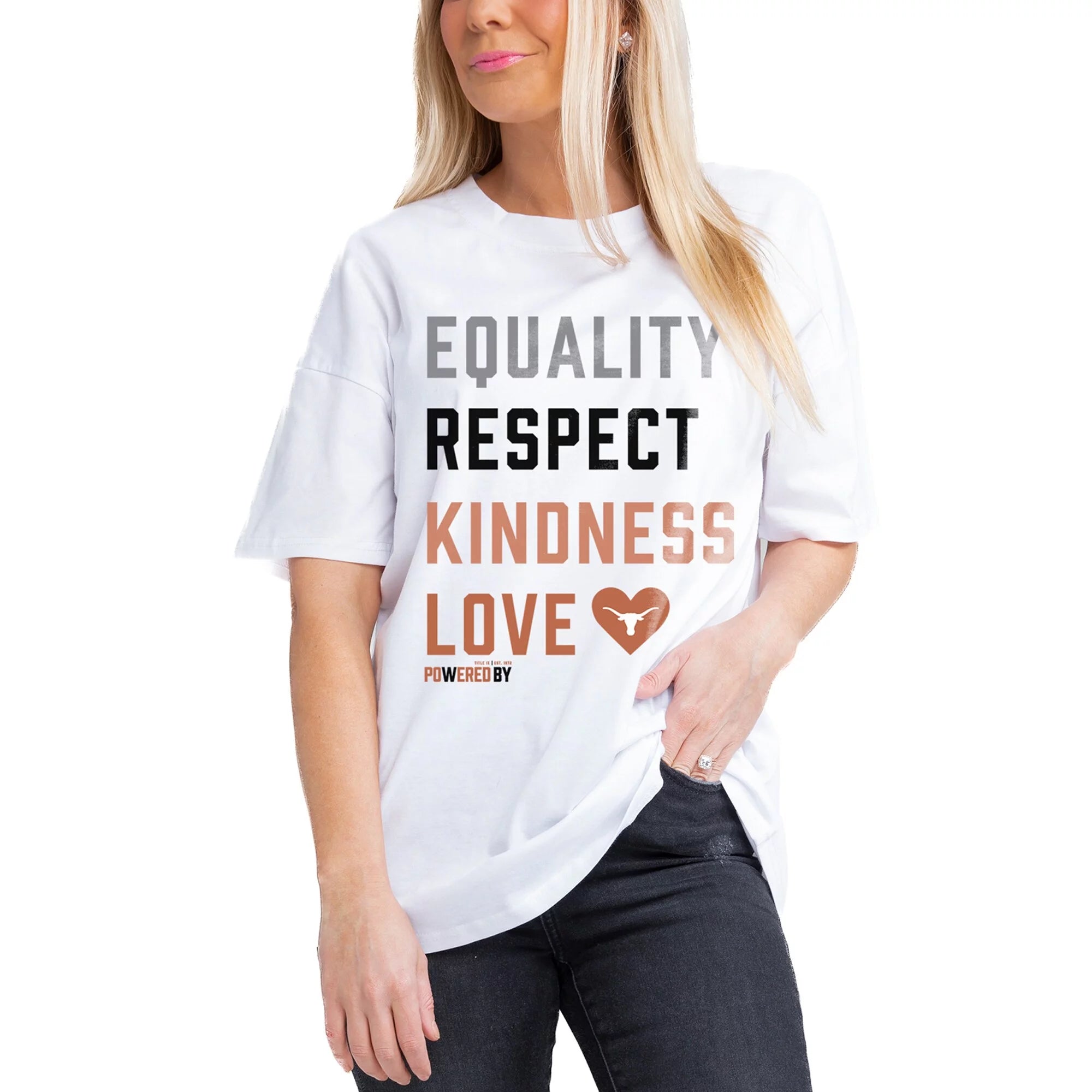 Women's Gameday Couture White Texas Longhorns Legacy PoweredBy Oversized T-Shirt