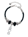 Delight Jewelry Peace - Heart - Softball Coach Celtic Knot Leather Bead Bracelet, 7+2 Extender