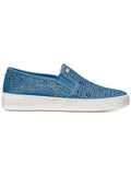 MICHAEL MICHAEL KORS Womens Blue 1/2 Platform Stretch Gore Perforated Padded Kane Round Toe Wedge Slip On Leather Athletic Sneakers Shoes 5.5 M