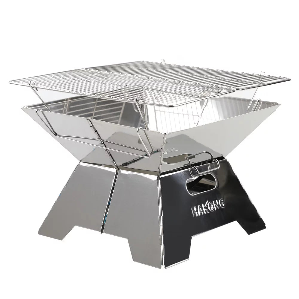 Stainless Steel Barbecue Grill Foldable BBQ Grill Portable Camping Grill for Travel Picnic