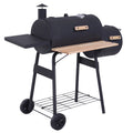 CoSoTower 48 Steel Portable Backyard Charcoal BBQ Grill and Offset Smoker Combo with Wheels