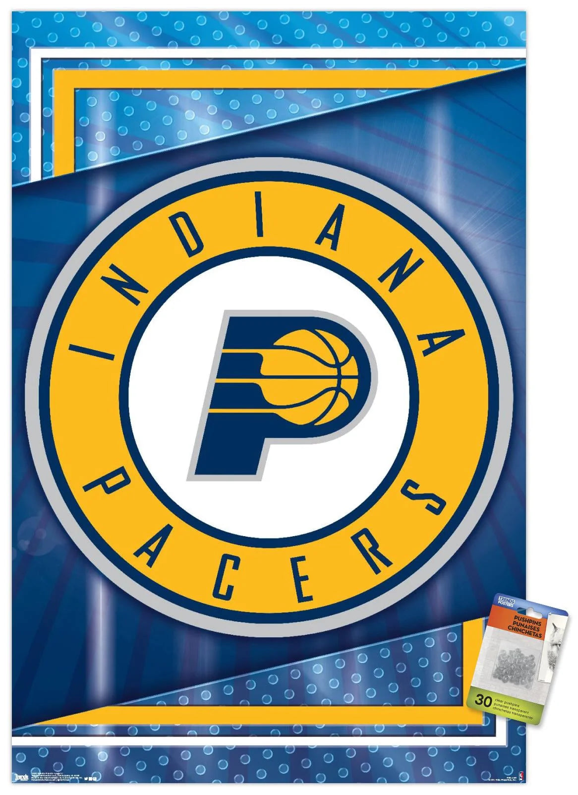 NBA Indiana Pacers - Logo 17 Wall Poster with Push Pins, 22.375 x 34