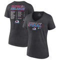 Women's Fanatics Branded Heathered Charcoal Colorado Avalanche 2022 Stanley Cup Final Own Goal Roster V-Neck T-Shirt