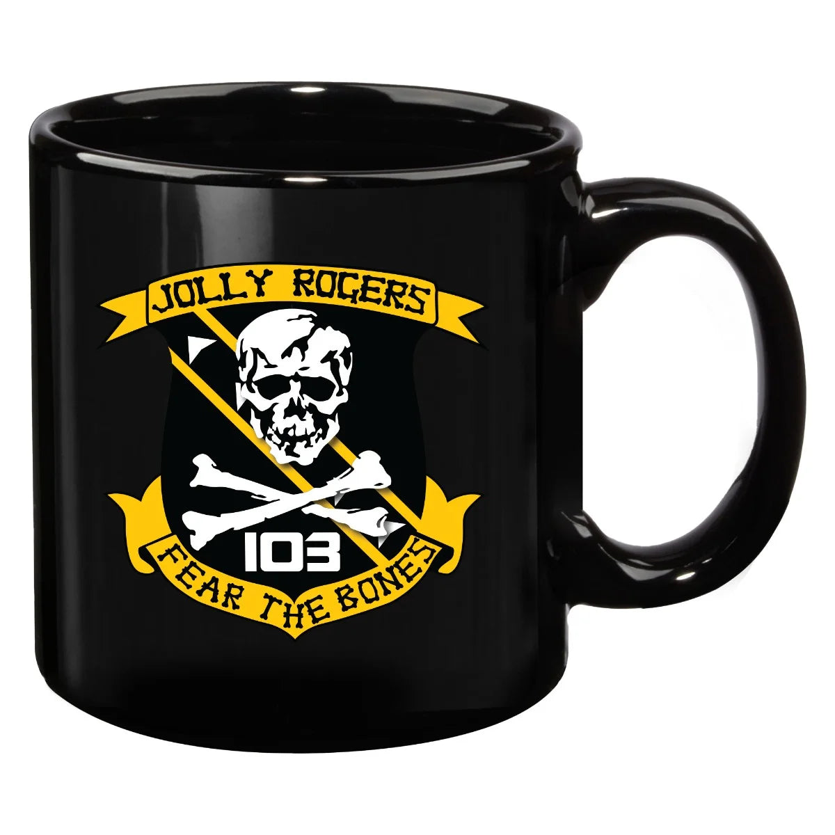 Jolly Rogers VF-103 Fear The Bones Large 20 oz Black Mug