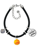 Delight Jewelry Resin 1/2 Softball Dome Real Heroes Wear Masks Black Rubber Charm Bracelet