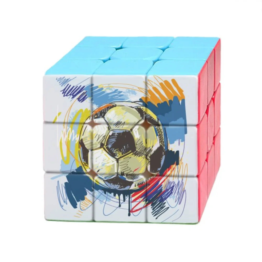 Football soccer  Sports Painted Magic Cube Puzzle 3x3 Toy Game Play