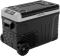 EUHOMY 12 Volt Refrigerator, 37 Quart(35L) Car Fridge Freezer 12V/24V DC 110-240V AC, 12V Portable Refrigerator -4¨H~68¨H, Large Zone Electric Cooler with Wheels & 2 Baskets for RV, Travel, Truck, Boat