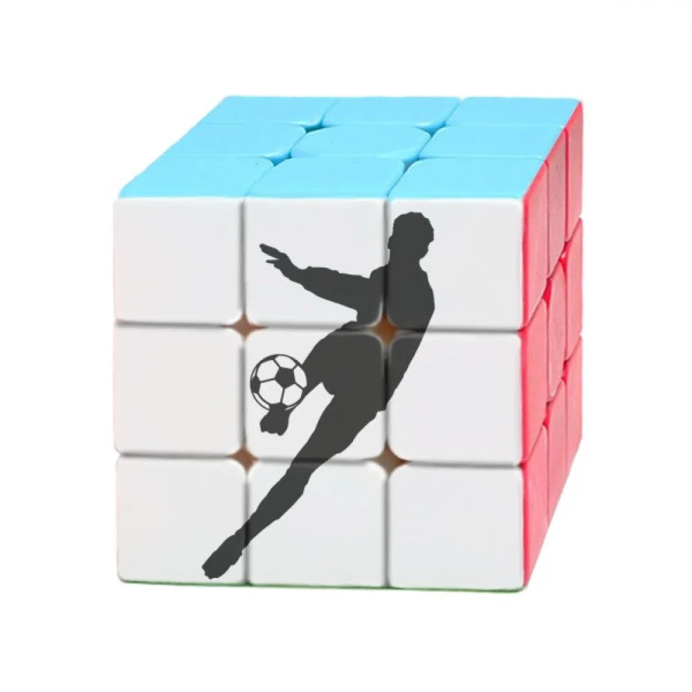 Sports Football Soccer Outline Magic Cube Puzzle 3x3 Toy Game Play