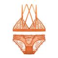 VBARHMQRT Valentines Lingerie Set Plus Size French Sexy Triangle Cup Sexy Ultra Thin Rimless Underwear Hollow Lace Breathable Bra Set Christmas Lingerie Plus Gifts for Women Under 10