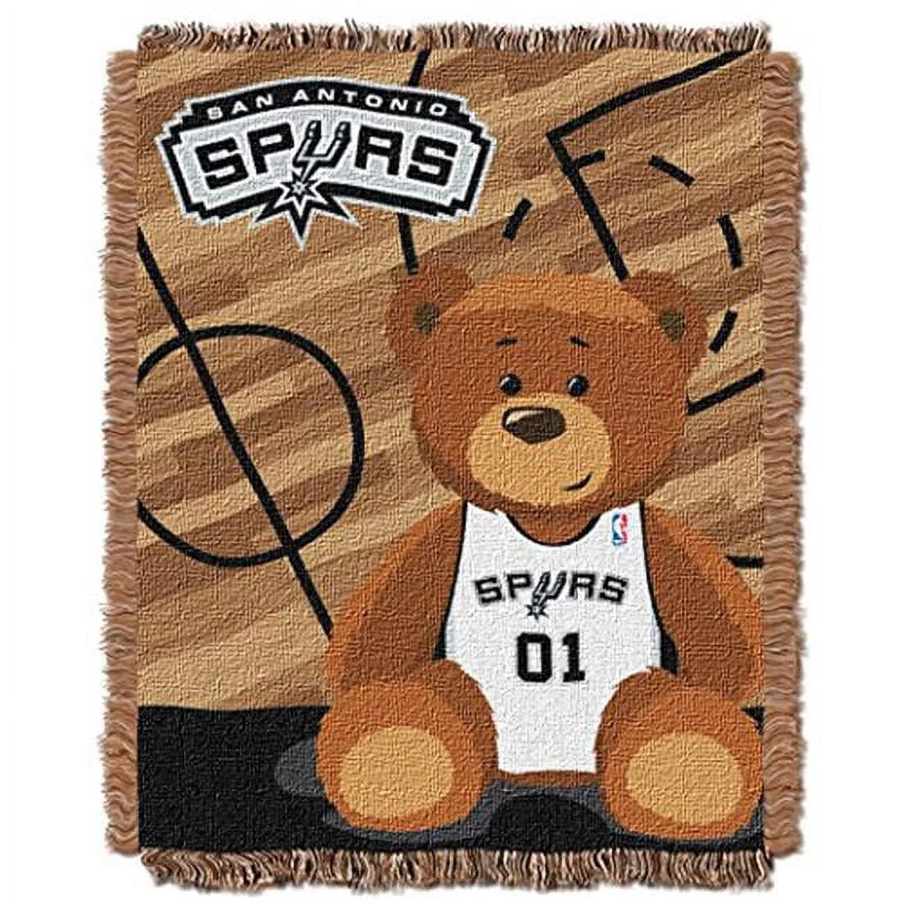 LHM NBA San Antonio Spurs Half Court Woven Jacquard Baby Throw Blanket, 36 x 46 in.