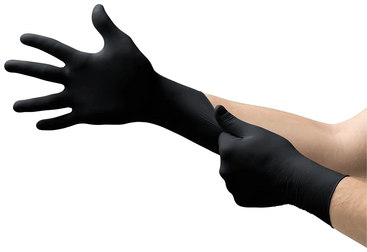 Microflex MidKnight MK-296 Nitrile Disposable Gloves Powder-Free - Ideal for Automotive, Laboratory, Machinery, Healthcare, Work, Cooking & Industrial Usage - Large - 100 Gloves - Black - Pack of 1