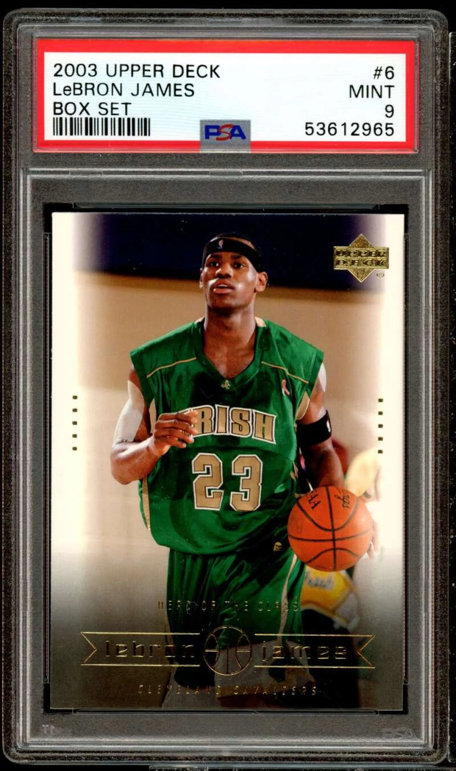 LeBron James Rookie Card 2003 Upper Deck Box Set #6 PSA 9