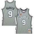 Unisex Mitchell & Ness Tony Parker Gray San Antonio Spurs Hall of Fame Class of 2023 Throwback Swingman Jersey