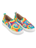 Collections Etc Colorful Tie-Dye Canvas Slip-On Sneakers