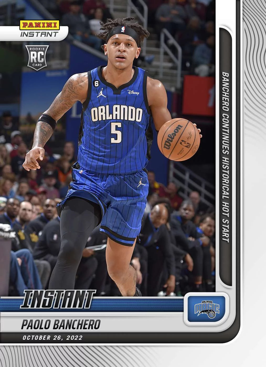 NBA 2022-23 Instant Basketball Paolo Banchero Trading Card (Rookie Card, Continues Historical Hot Start)