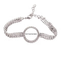 Don't Touch Switch Black Symbol Tennis Chain Anklet Bracelet Diamond Jewelry