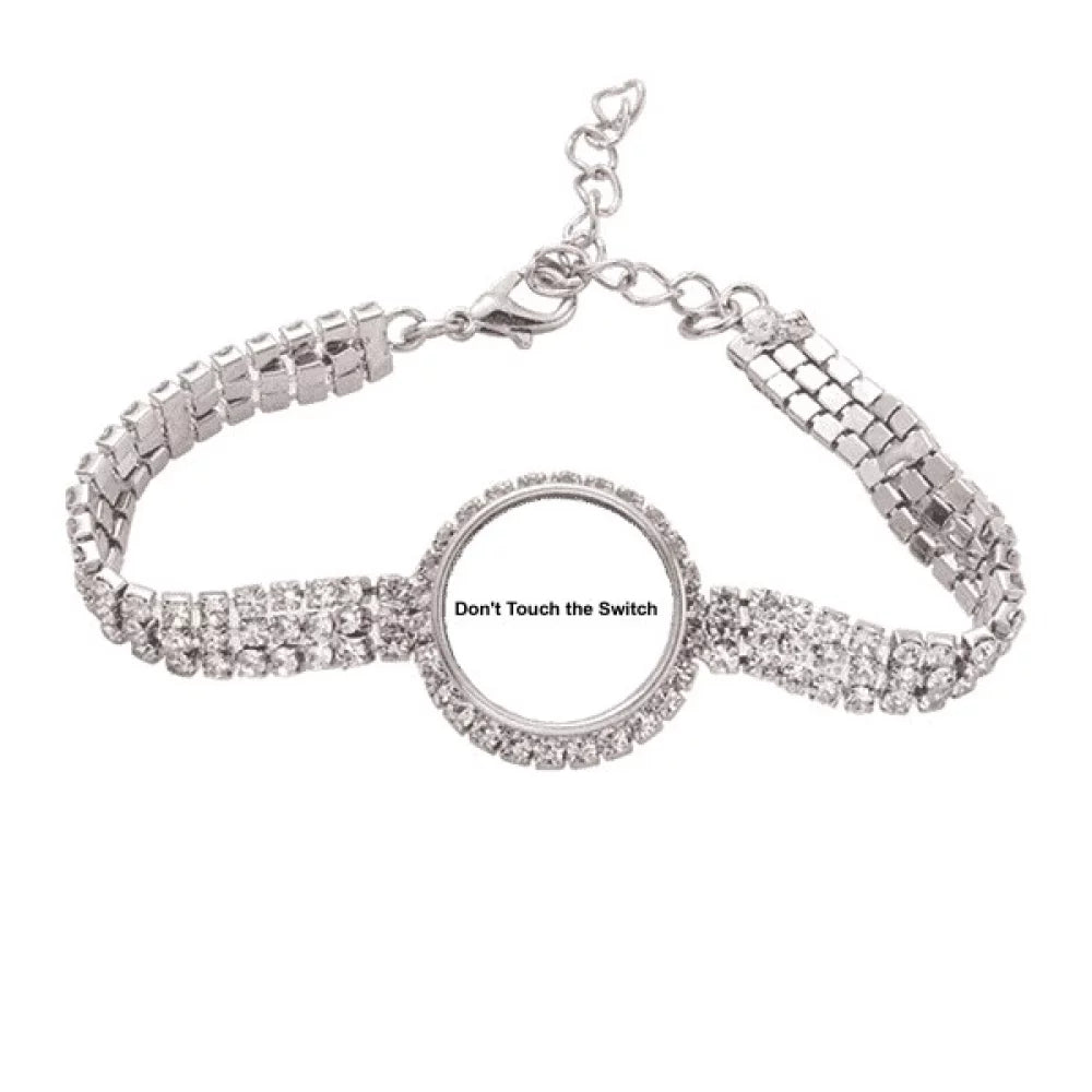 Don't Touch Switch Black Symbol Tennis Chain Anklet Bracelet Diamond Jewelry