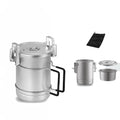 Large Capacity Multi,functional Steaming Pot, Walmeck Stainless Steel Camping Cooking Pot