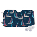 TEQUAN Sunshade for Car Windshield, Ocean Beach Sailboat Surfing Pattern Car Sun Shade, 51.2 x 27.5