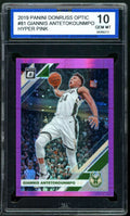 Giannis Antetokounmpo 2019-20 Panini Donruss Optic Hyper Pink #81 ISA 10 GEM MT