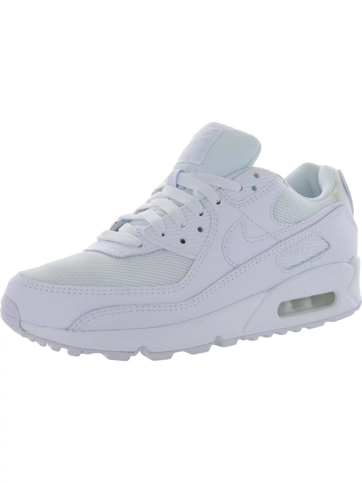 Nike Womens Air Max 90 Workout Fitness Running Shoes White 7.5 Medium (B,M)