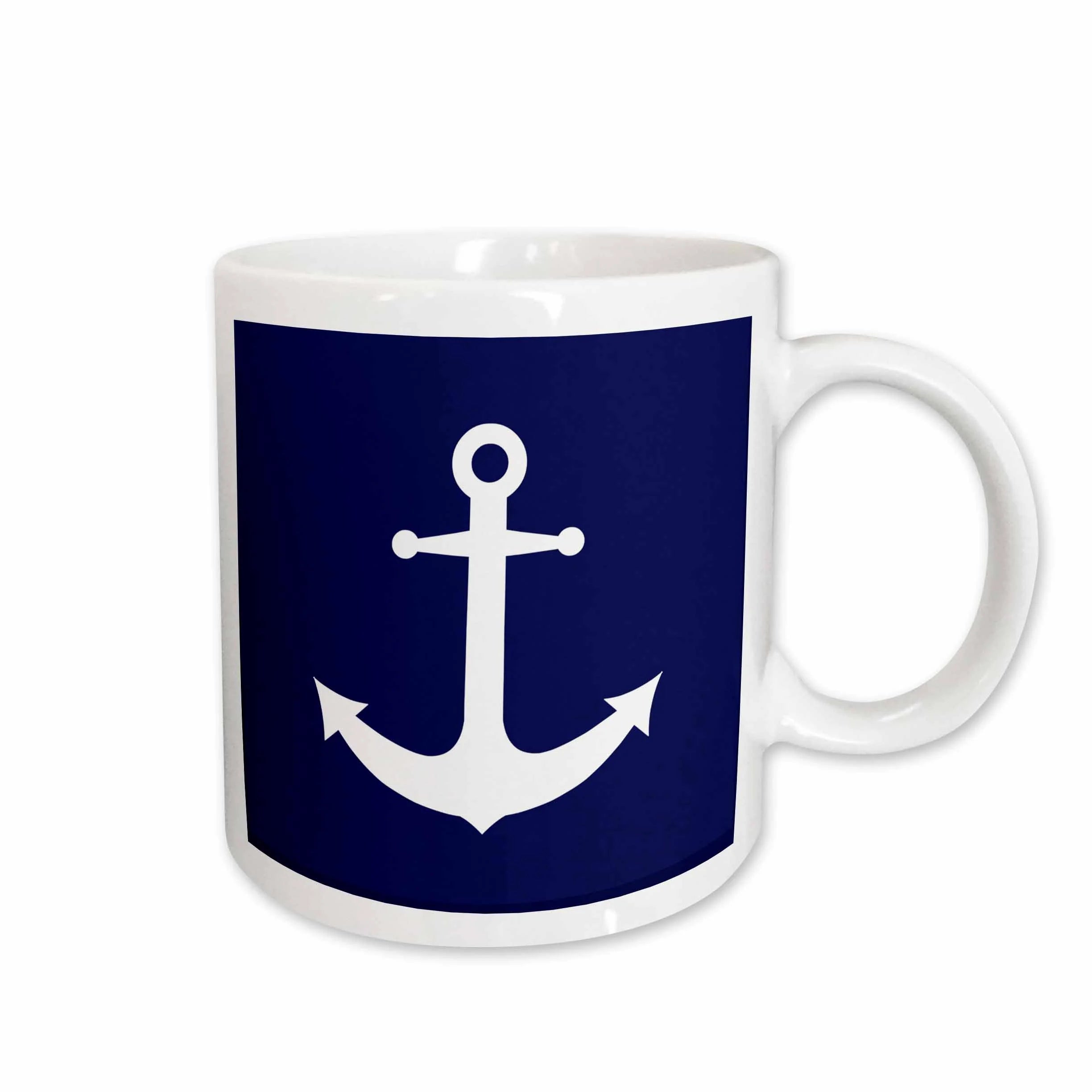 Navy Blue and White Nautical Anchor Design 11oz Mug mug-165798-1