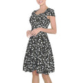 SZXZYGS Dresses for Women 2024 Casual Sexy New Women's Summer 2023 New French Vintage Dress Neck Printed Dress In Stock 2024 Women Dresses